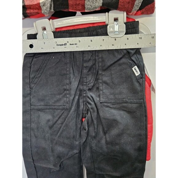 DKNY  Size 18M Set Of 3, Red Vest/ Black Pants/ Red Plaid Button Up Long Sleeve - Picture 7 of 15